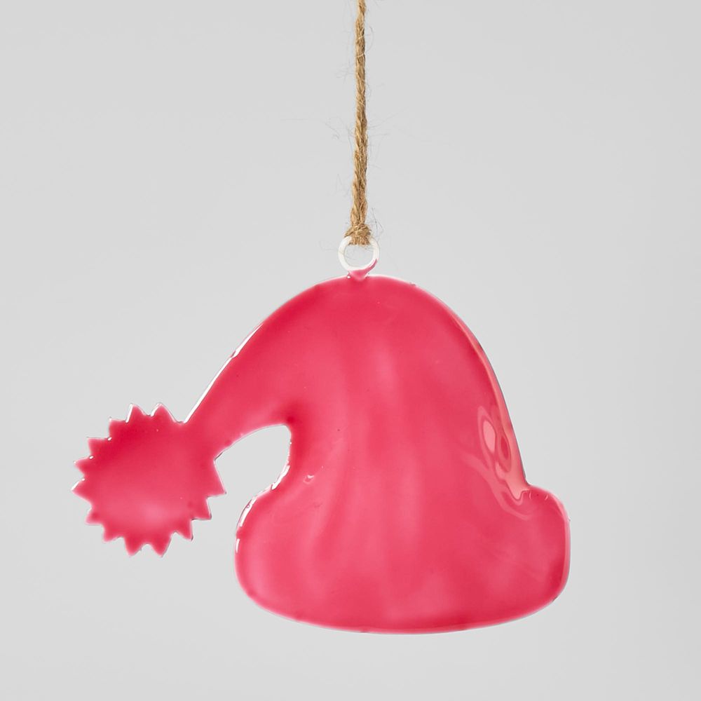 Santa Iron Hanging Cap Ornament Pink