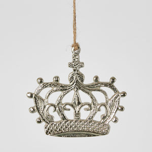 Hanging Crown Ornament Silver