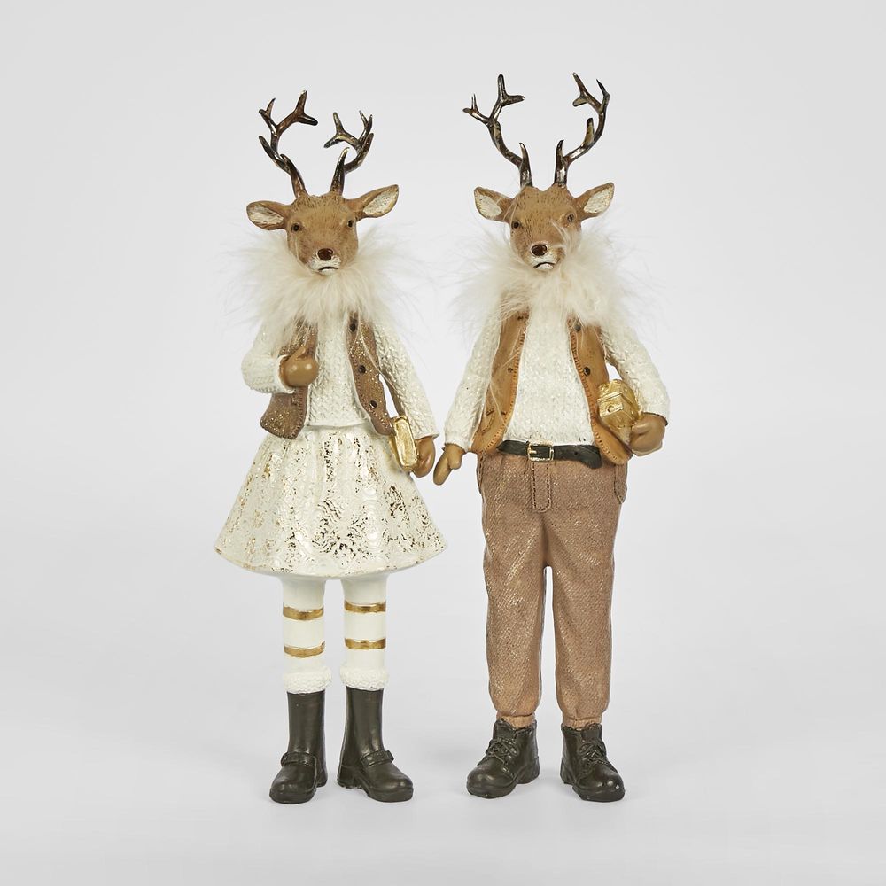 Reg And Jen Xmas Deer (Set Of 2)