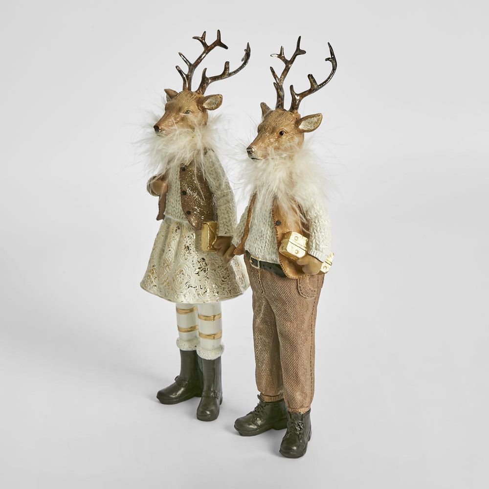 Reg And Jen Xmas Deer (Set Of 2)