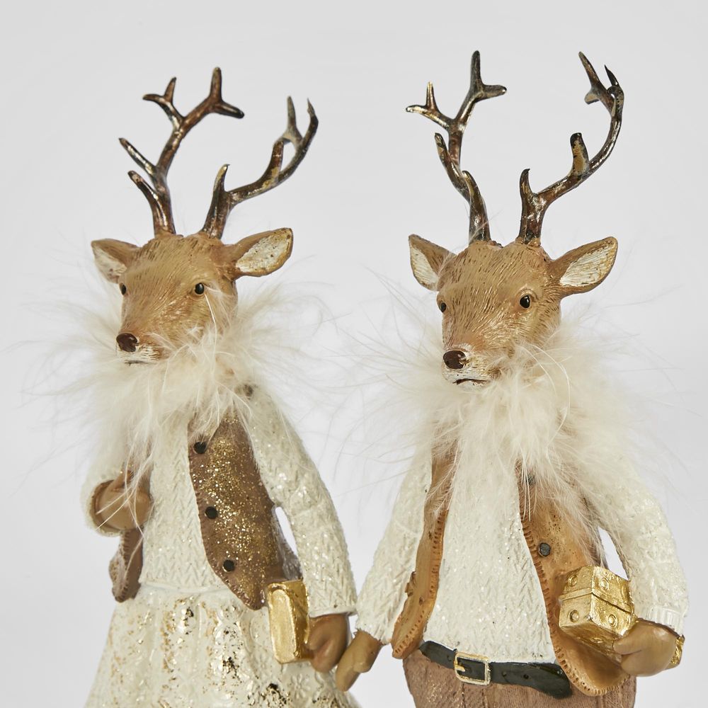 Reg And Jen Xmas Deer (Set Of 2)