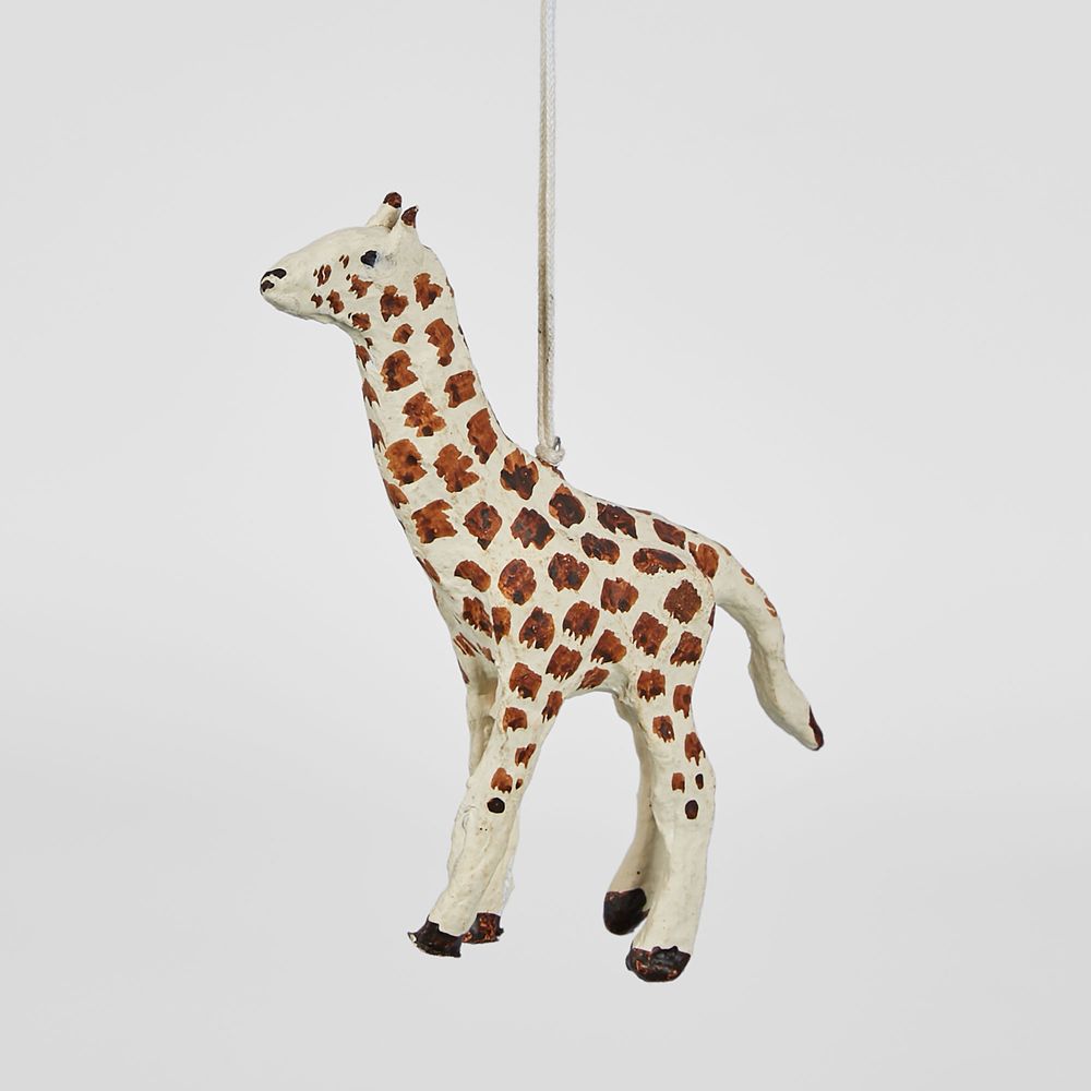 Mache Giraffe Hanging Ornament (Set Of 4)