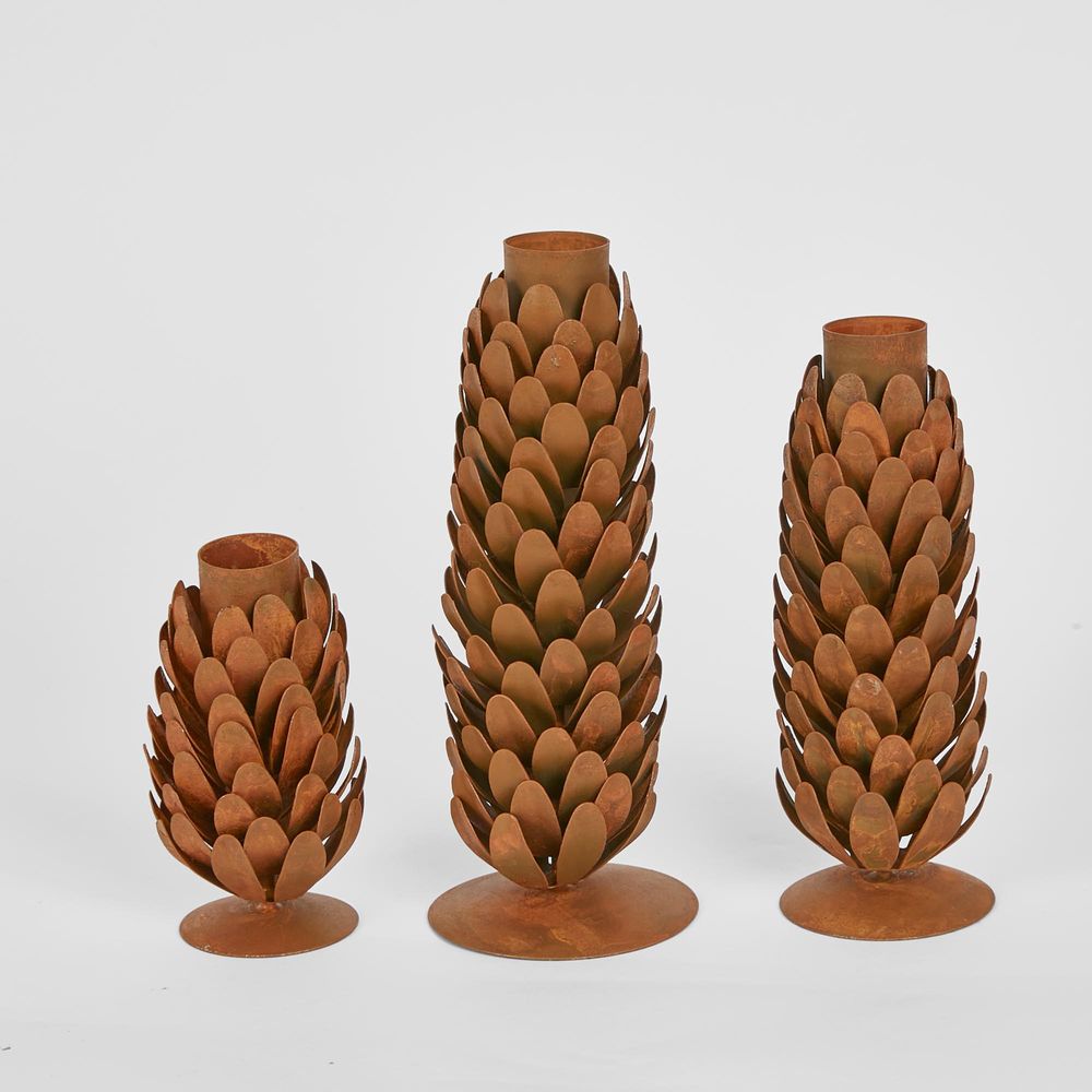 Pinecone Candle Stand 15Cm