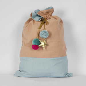 Blue And Sand Reversible Sack