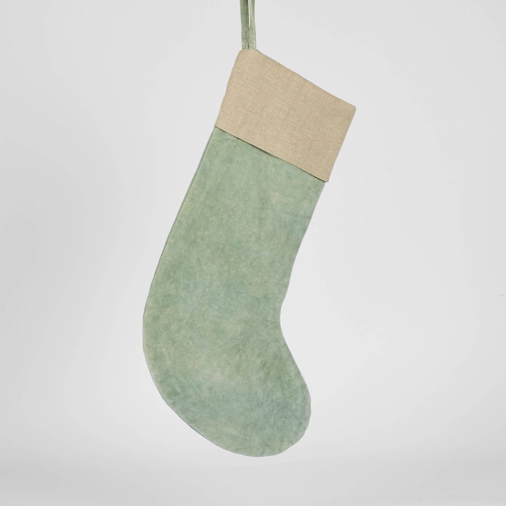 Light Green Velvet Stocking