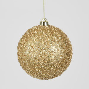 Gold Crush Bauble Lge (Set Of 2)