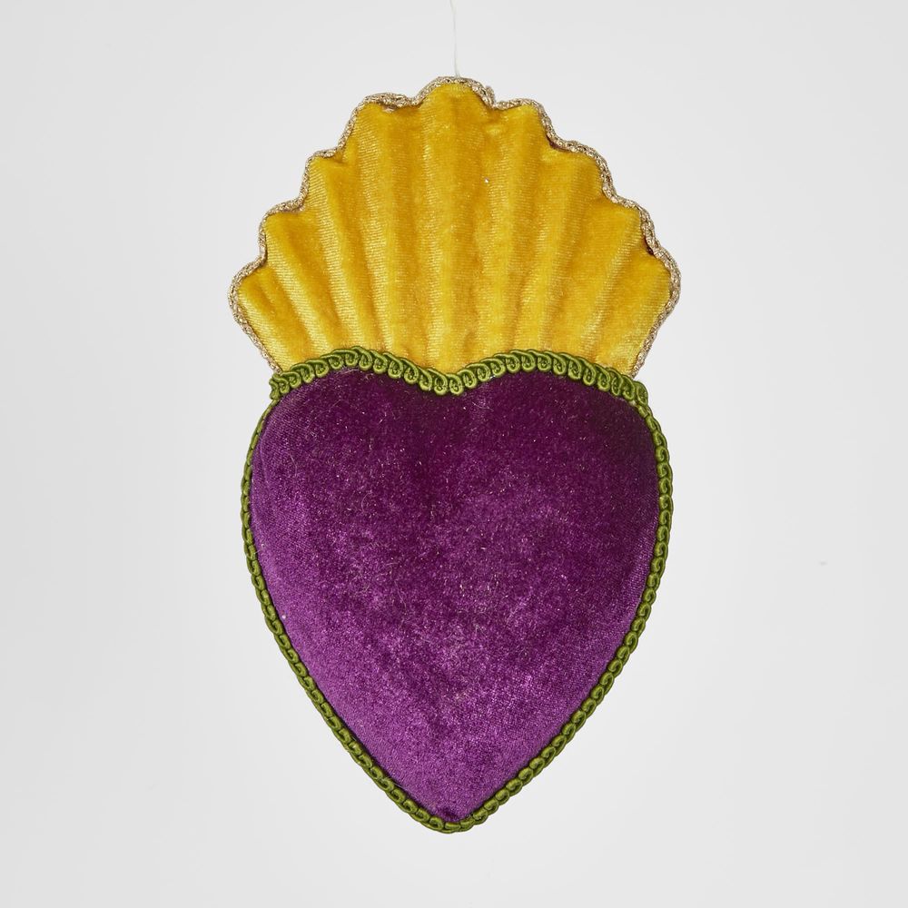 Funky Hanging Heart Ornament Purple