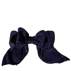 Velvet Clip On Bow Sml Navy