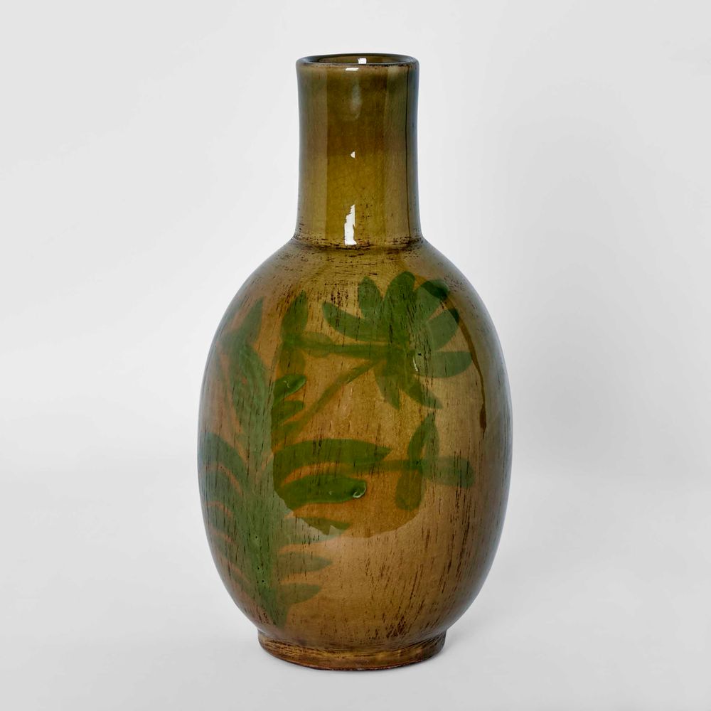 Mae Terracotta Green Tall Vase