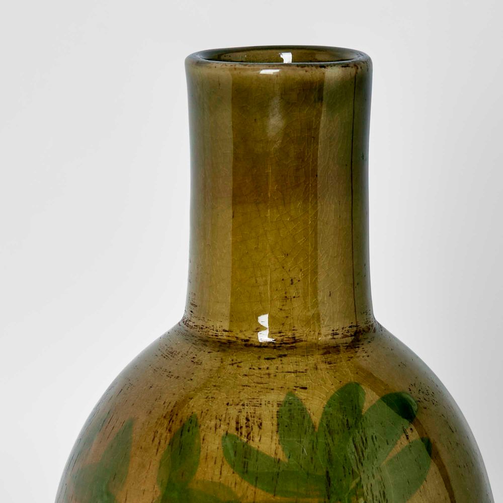 Mae Terracotta Green Tall Vase