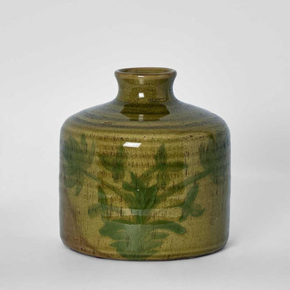 Mae Terracotta Green Small Vase