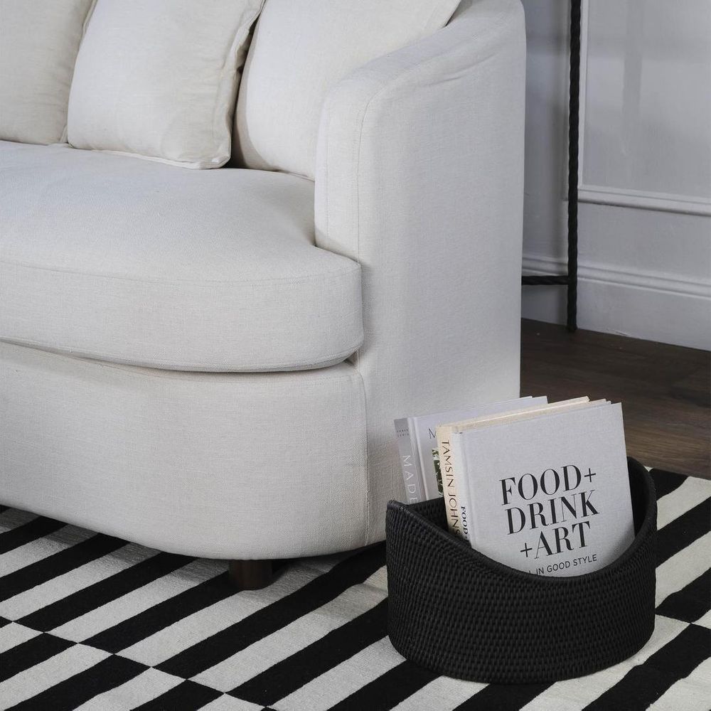 Paume Rattan Magazine Holder Black
