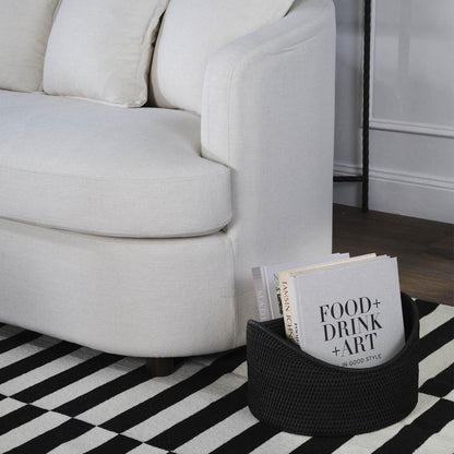 Paume Rattan Magazine Holder Black