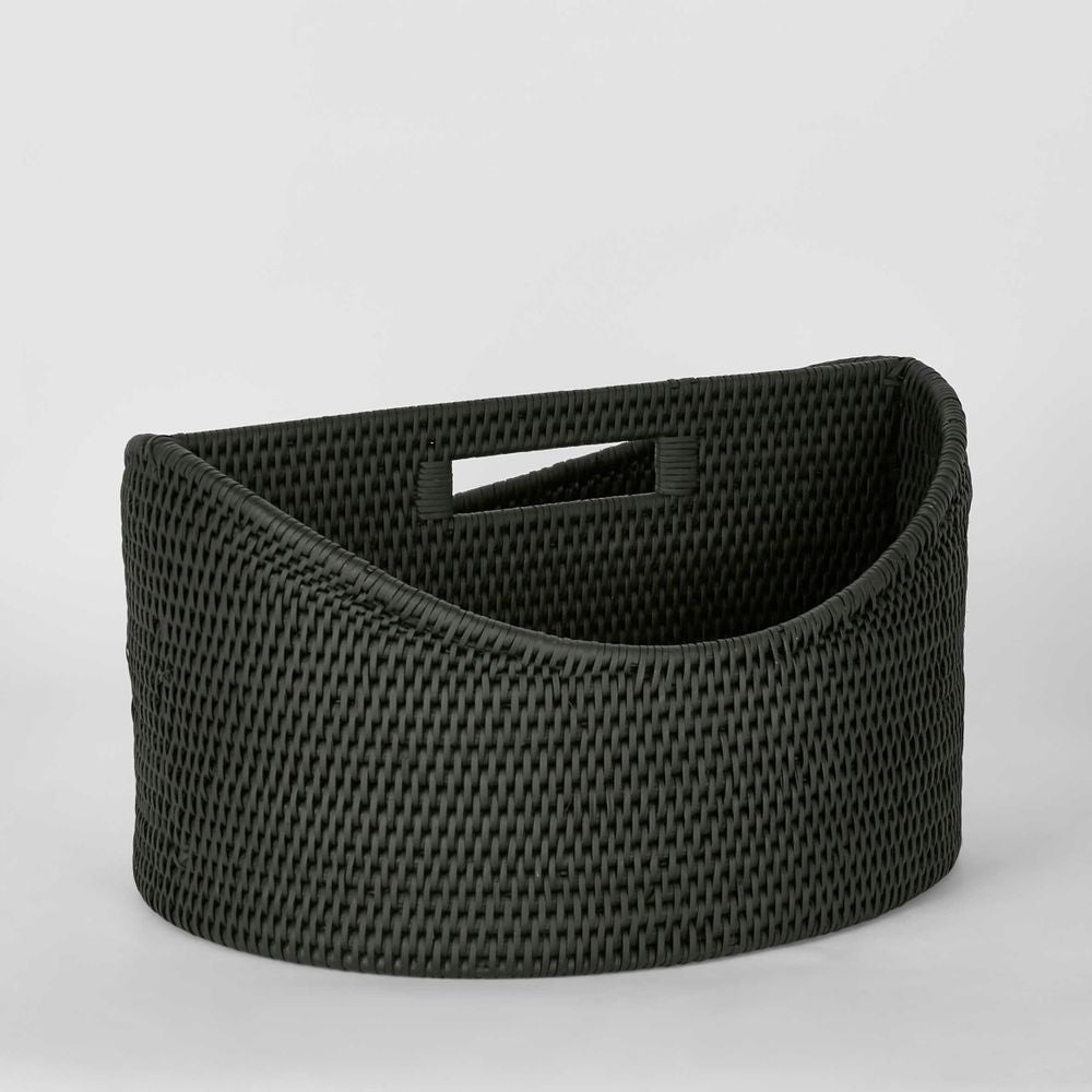 Paume Rattan Magazine Holder Black