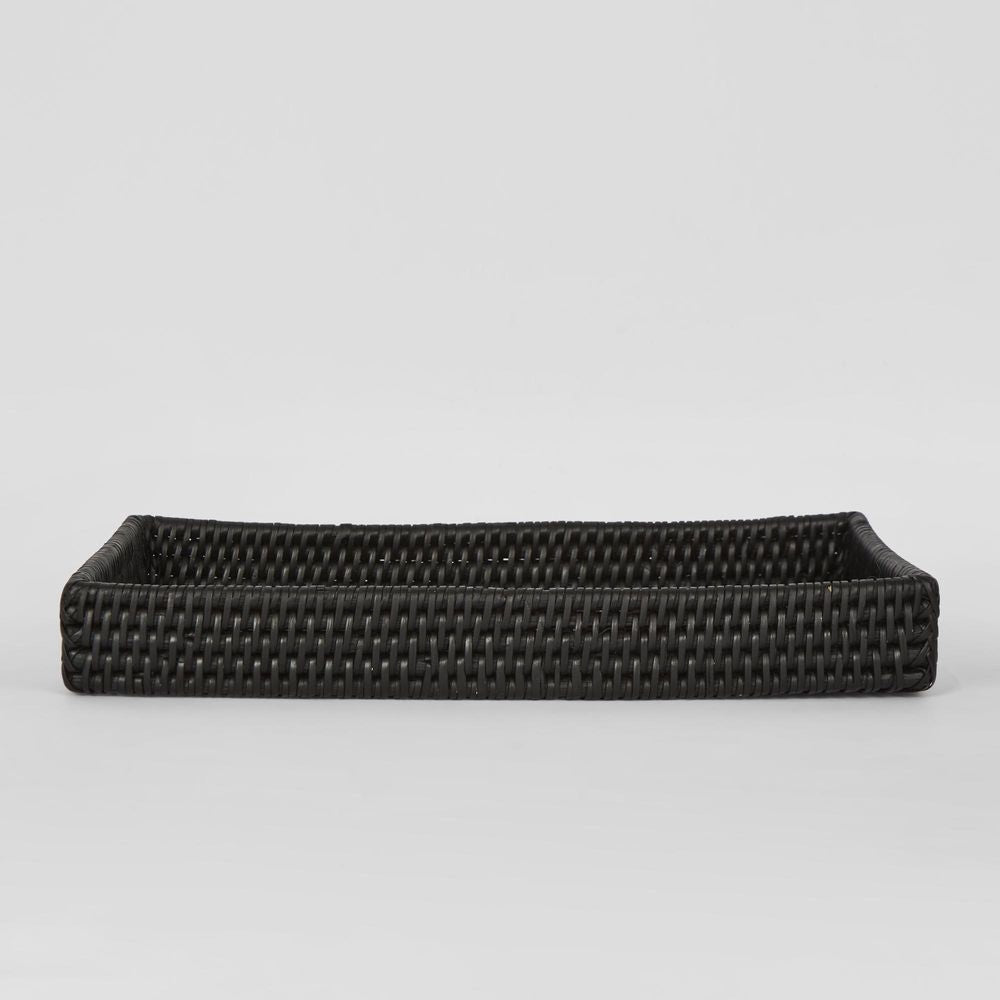 Paume Rattan Tidy Tray Black