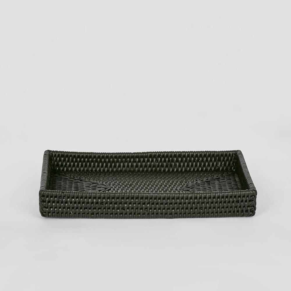 Paume Rattan Tidy Tray Black