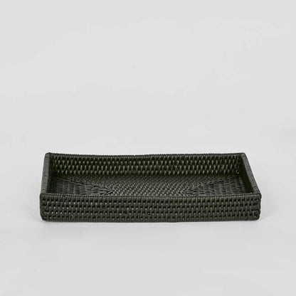 Paume Rattan Tidy Tray Black