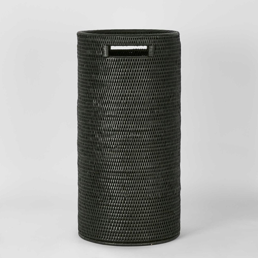 Paume Rattan Umbrella Stand Black