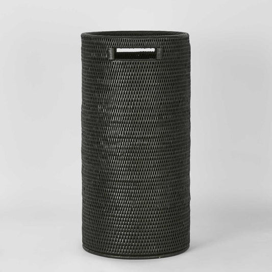 Paume Rattan Umbrella Stand Black