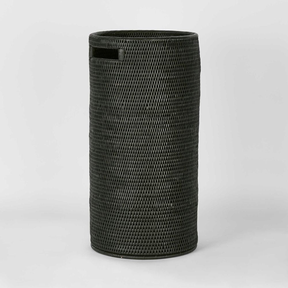 Paume Rattan Umbrella Stand Black