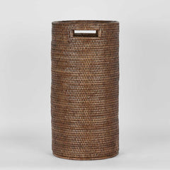 Paume Rattan Umbrella Stand Antique Brown