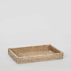 Paume Rattan Tidy Tray White Wash