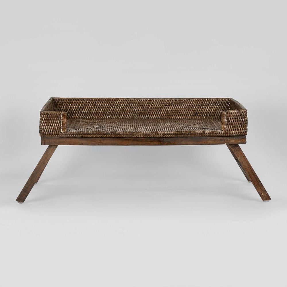 Paume Rattan Breakfast Tray Antique Brown