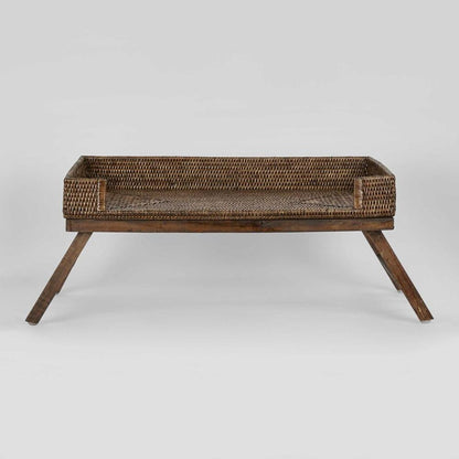Paume Rattan Breakfast Tray Antique Brown