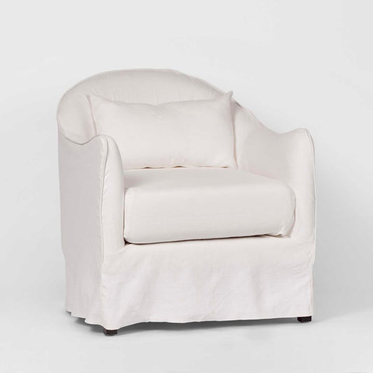 Ville Armchair Slip Cover Linen White