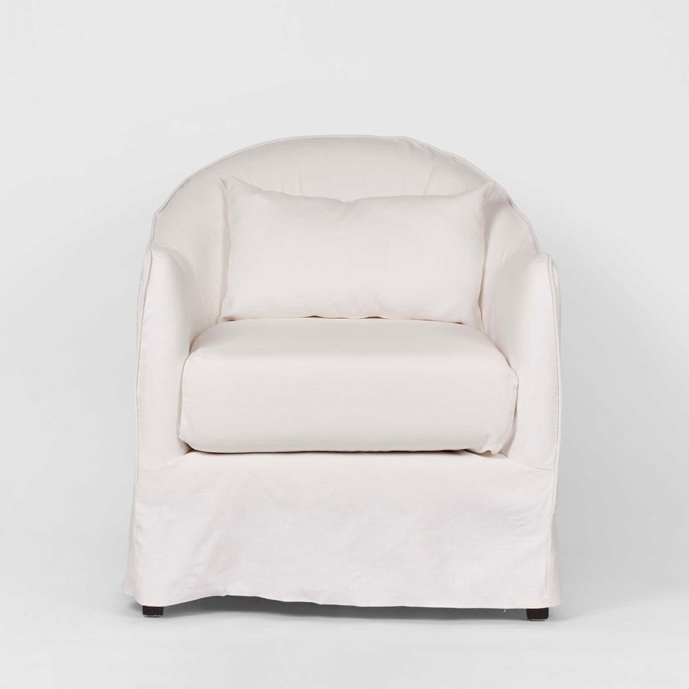 Ville Armchair Slip Cover Linen White