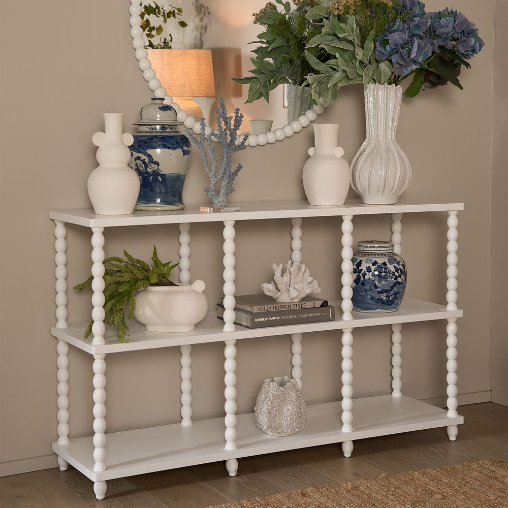 Bobbin Oak Console White 140Cm