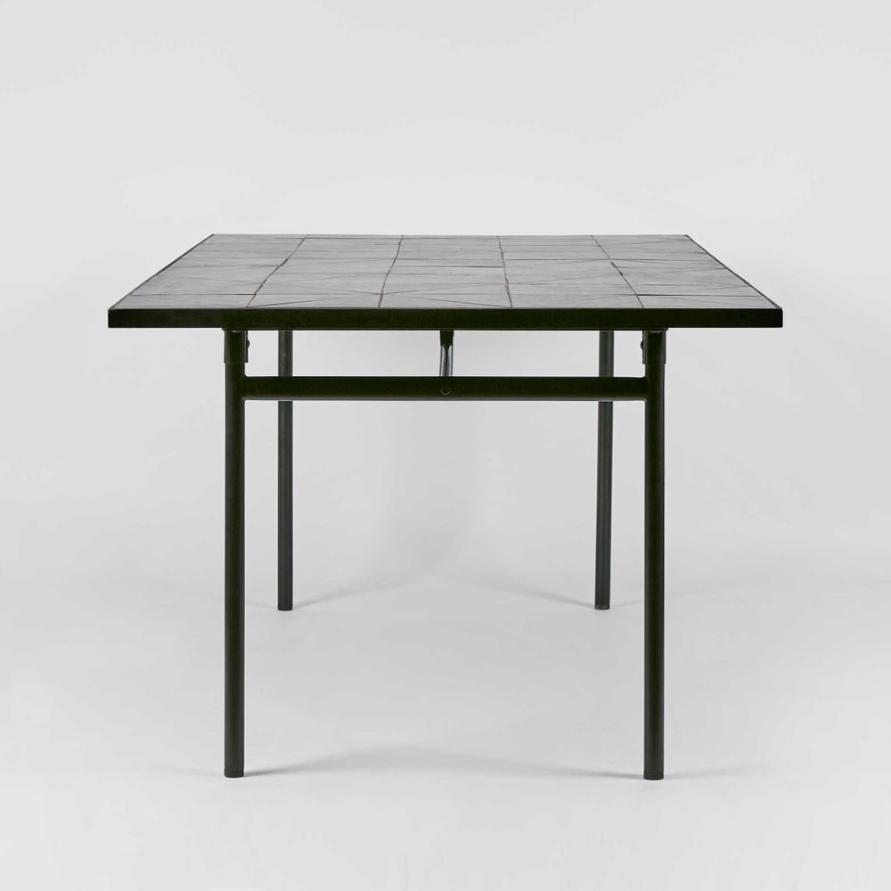 Sheffield Iron/Tiled Dining Table Black -Outdoor