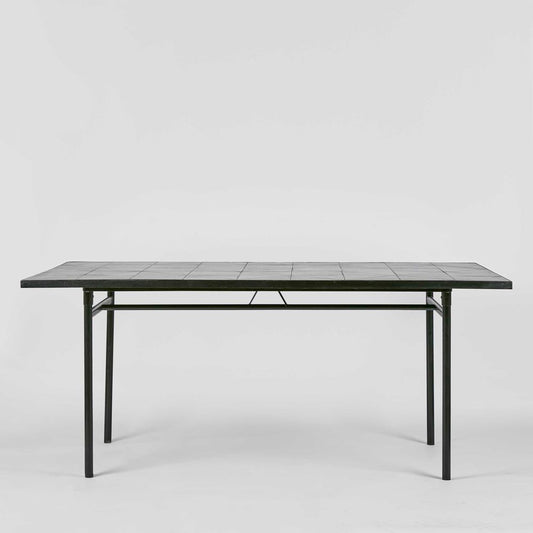 Sheffield Iron/Tiled Dining Table Black -Outdoor