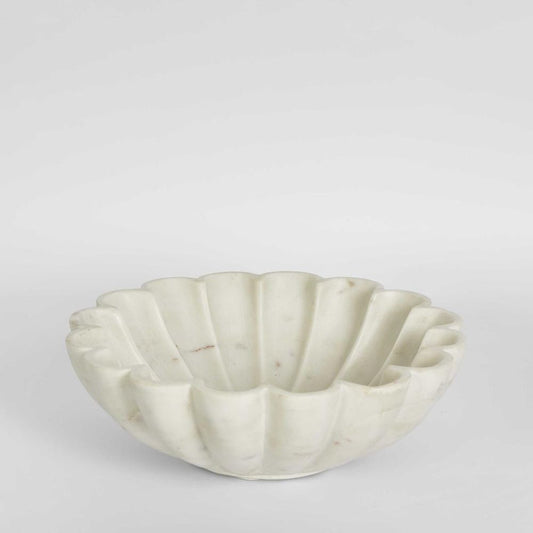 Flora 大理石碗 白色 中号
