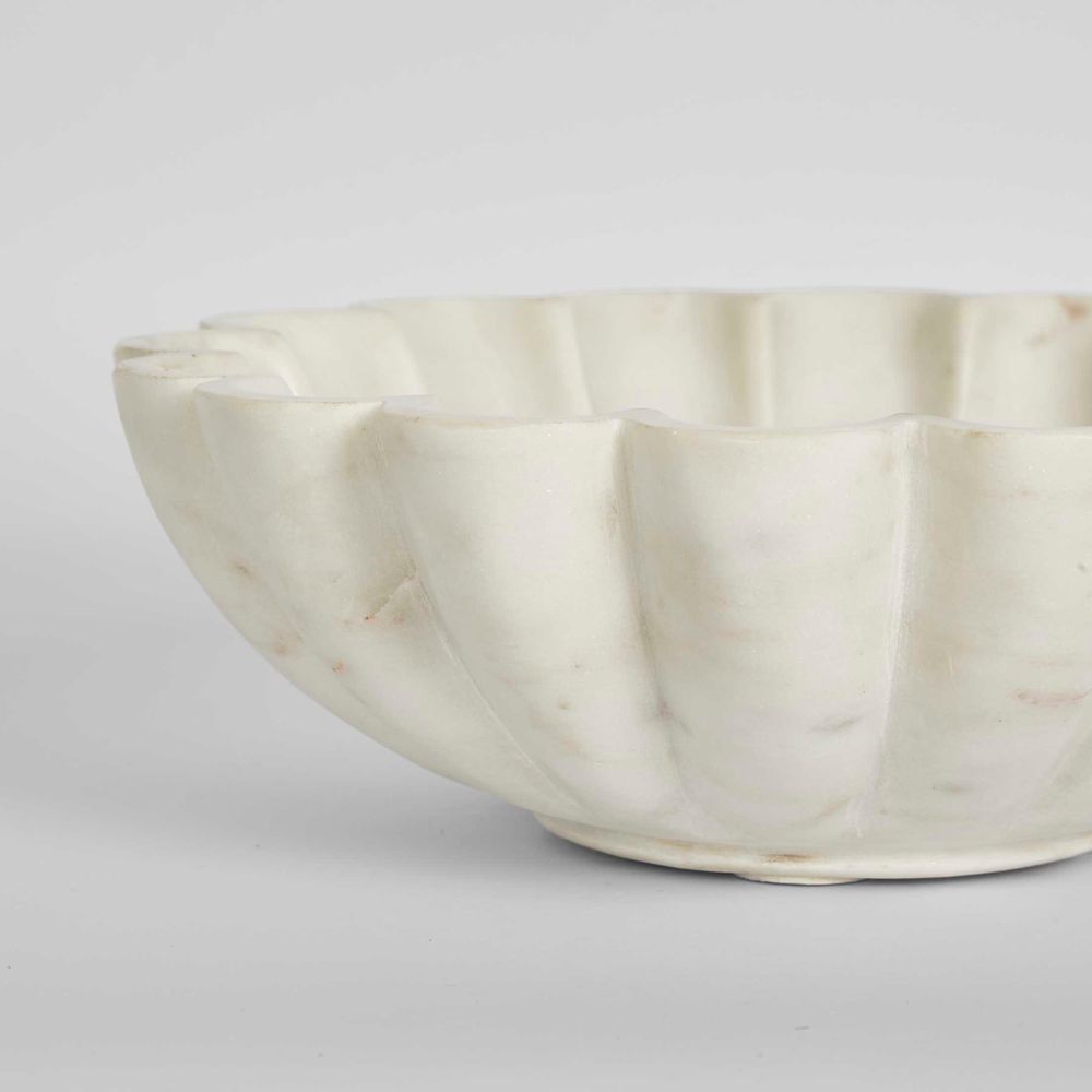 Flora Marble Bowl White Medium