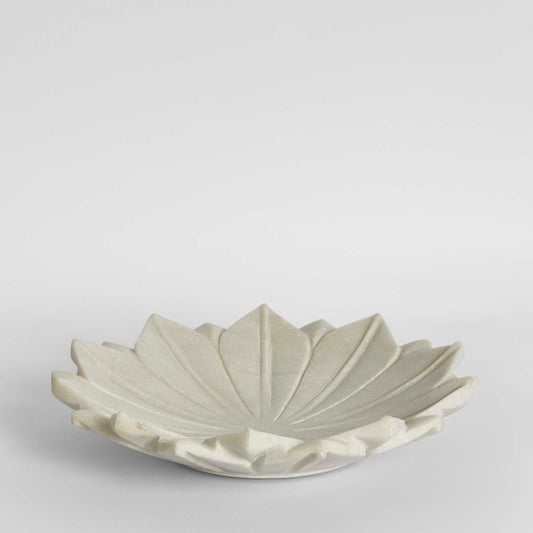 Perin Marble Flower Bowl Medium White