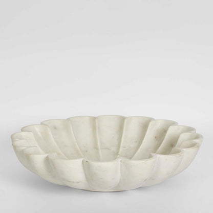 Flora Marble Bowl White Large