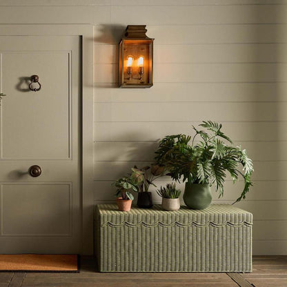 Belle Rattan Storage Bench Green