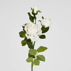 Real Touch Rose Spray 75Cm White