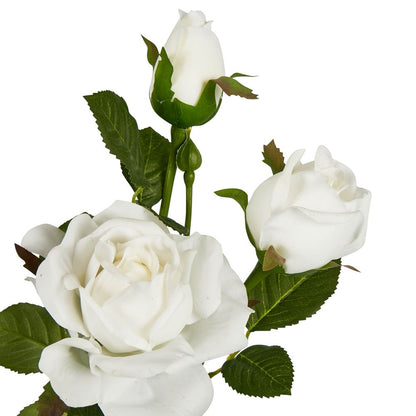 Real Touch Rose Spray 75Cm White