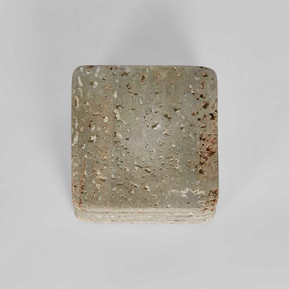 Graze Travertine Coaster Set 4 Round Rust