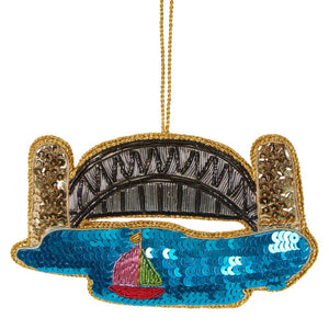 Harbour Bridge Sequin Hanging Decoration