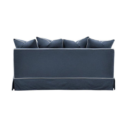 Slip Cover Only - Noosa Hamptons 2.5 Seat Sofa Navy W/White Piping