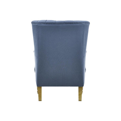 Bayside Hamptons Buttoned Armchair Navy Linen Blend