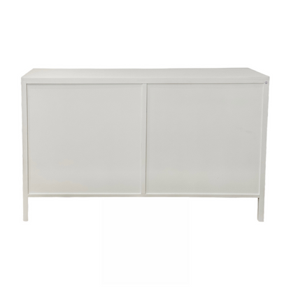 Santorini Hamptons 6 Drawer Timber/Rattan Dresser 140Cm White