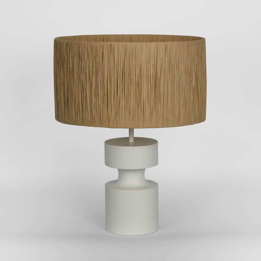 Marni Lamp Small White With Raffia Shade