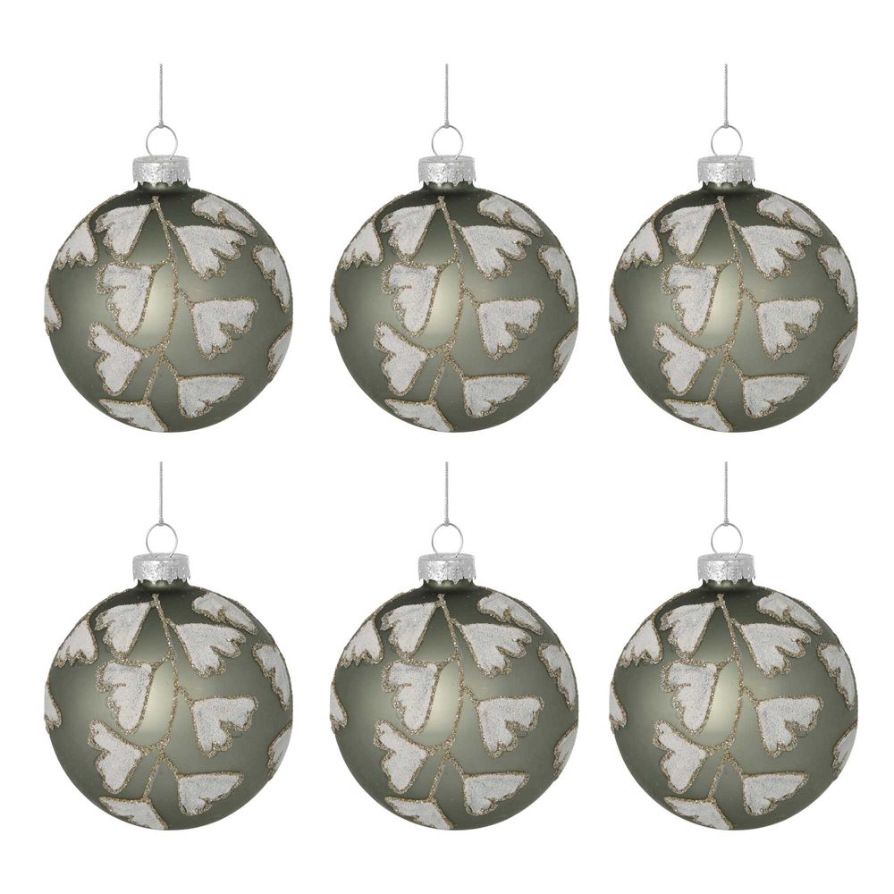 Tiffany Ginko Boxed Set Of 6 Baubles