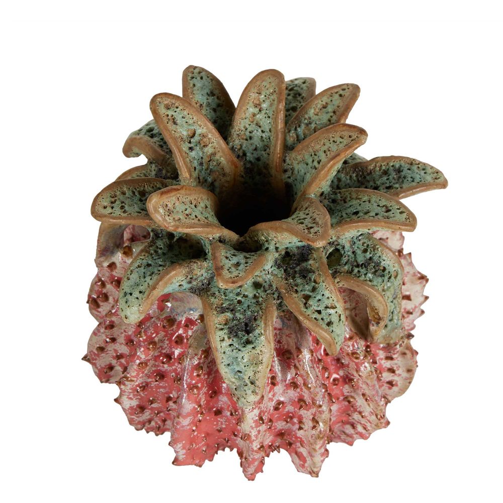 Pineapple Ceramic Sculpture Small Strawberry Pink