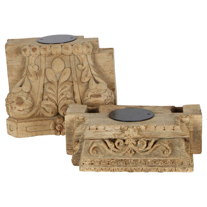 Raj Carved Half Base Candle Stand