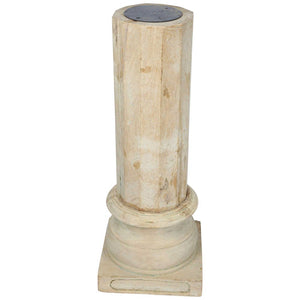 Raj Wooden Pillar Candle Stand